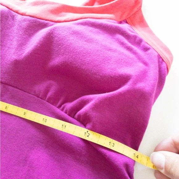 Prana Womens Racerback Tank Dress In Fuchsia & Coral Stretch Fabric M - Picture 6 of 8